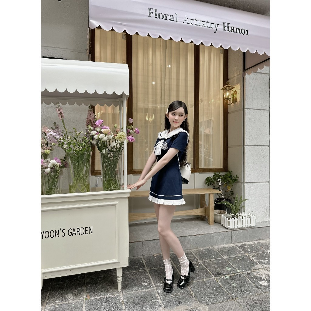 Đầm Dự Tiệc - Váy Nữ Thắt Nơ Chiết Eo Kiểu Dáng Thủy Thủ Phong Cách Preppy Tiêu Thư Ngọc Tuấn Store | BigBuy360 - bigbuy360.vn