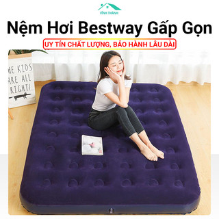 Đệm Hơi Bestway - Nệm Bơm Hơi Tặng Kèm Bơm Điện 2 Chiều Cỡ Đại Kích Thước 203x152x22cm
