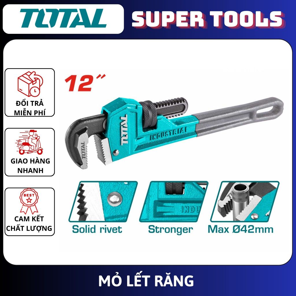 ĐỒ NGHỀ TOTAL Mỏ lết răng 24inch THT171246 - 36inch THT171366 - 48inch THT171486