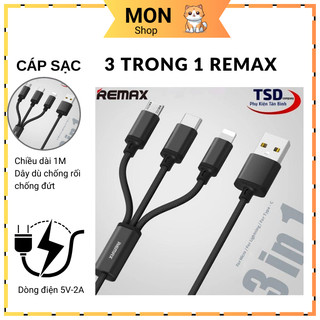 Cáp sạc remax 3 đầu rc-131th dây dù dài 1.2m