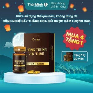 Viên uống Đông Trùng Hạ Thảo Thái Minh - Bào chế từ nấm đông trùng hạ thảo khô thượng hạng - Lọ 30 viên