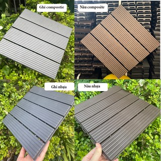 Vỉ Nhựa Lót Sàn Ban Công,nhà tắm,Tấm lót sàn 30x30x2cm thảm trải sàn sân vườn Gỗ Tự Nhiên Ngoài Trời