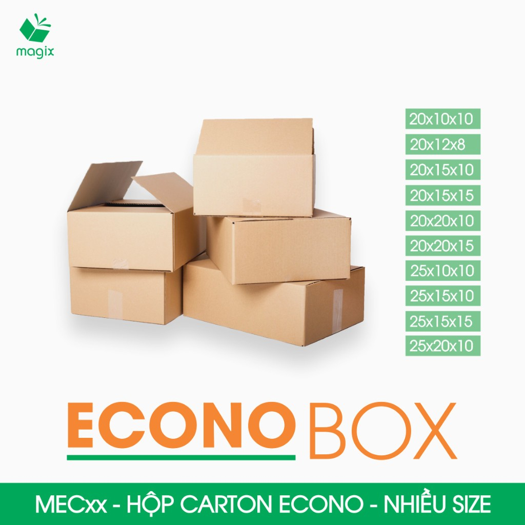MEC - Combo 100 hộp carton đóng hàng siêu tiết kiệm - Nhiều size trung | Magix Packaging