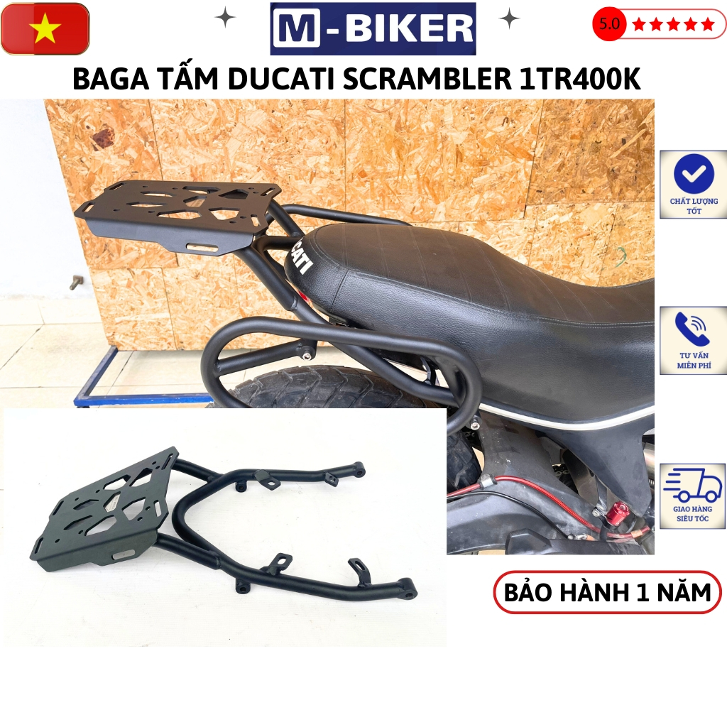 [CHÍNH HÃNG]_ Baga ducati scrambler, baga ducati, cảng sau ducati, tải trọng trên 70kg mbiker