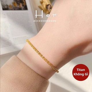 Lắc tay titan không gỉ thanh lịch, Vòng tay nữ sợi mì đơn giản phụ kiện thời trang [ KHÔNG ĐEN GỈ ] Her Accessories TT5