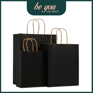 "Giá Sỉ - Set 10 Cái" Túi Giấy Kraft Nhật Màu Đen - Túi Giấy Quà Tặng Be You Gift Bags