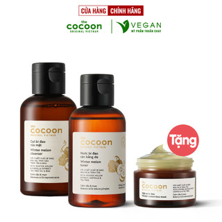 Bộ 3 Gồm Gel rửa mặt bí đao 140ml + Toner nước cân bằng da 140ml + Mặt nạ bí đao cocoon 30ml