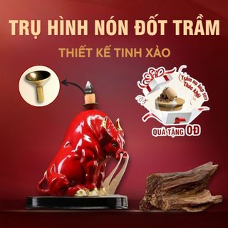 Đế cắm nhang bằng đồng nguyên chất trụ cài nhang vòng TramVN99 Trụ Hình Nón phụ kiện lư thác khói xông trầm