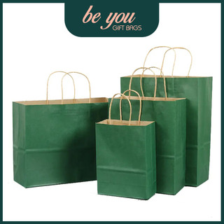 (Giá Sỉ-Set 10) Túi Giấy Kraft Nhật Màu Xanh Rêu - Túi Giấy Quà Tặng Be You Gift Bags