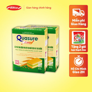 Combo 2 Hộp Bánh Bông Lan Quasure Light Cốm Bibica 126g - Thực phẩm cho người ăn kiêng, tiểu đường