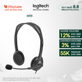 Tai nghe Chụp Tai Logitech H111 - 1 Giắc 3.5mm, Âm Thanh Nổi