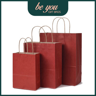 (Giá Sỉ-Set 10) Túi Giấy Kraft Nhật Màu Đỏ Đô - Túi Giấy Quà Tặng Be You Gift Bags