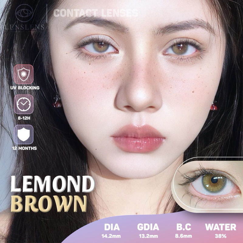 Lens Mắt Kính Áp Tròng Nâu Chanh Lemond Brown 14.2mm _ T5E4