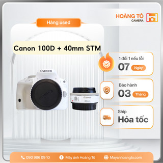 Máy ảnh Canon 100D + Canon 40mm f2.8 STM/ 18-55mm STM cũ ĐẸP giá TỐT(Trắng)