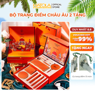 Bộ trang điểm đầy đủ 2 tầng phong cách CHÂU ÂU cao cấp set makeup đầy đủ quà tặng ý nghĩa 11 món Hatola