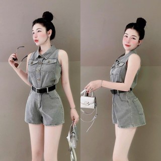 Set bộ jean đùi áo sát nách phối short jean (kèm nịt) cực đáng yêu năng động cho nàng