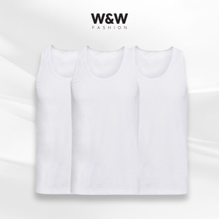 Combo Áo Lót Nam Ba Lỗ WW Màu Trắng Chất Liệu Cotton Thoáng Mát, Thấm Hút Mồ Hôi UNDERSHIRT01