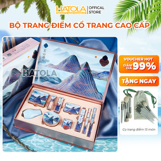 Bộ trang điểm đầy đủ CỔ TRANG sang chảnh 10 món KÈM HỘP CAO CẤP quà tặng ý nghĩa, sinh nhật Hatola