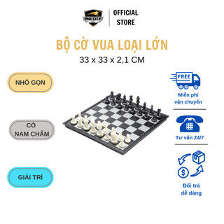 bộ cờ vua loại lớn siêu đẹp - có nam châm hút - giải trí hữu ích - mb4812b-c ( kích thước 33.33.2,1cm)