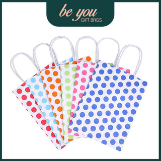 (Giá Sỉ-Set 10) Túi Giấy Kraft Trắng Chấm Bi - Nhiều Màu - Túi Giấy Quà Tặng Be You Gift Bags