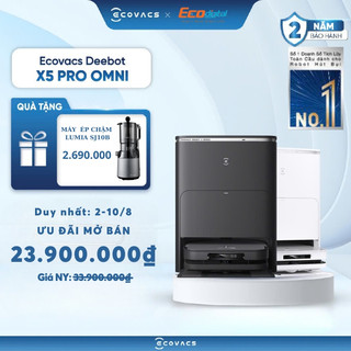 Robot hút bụi lau nhà Ecovacs Deebot X5 Pro Omni trí tuệ vượt trội sạch không tì vết lực hút mạnh 12800Pa chính hãng