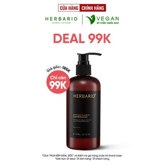 Dầu xả Vỏ bưởi & Bồ kết HERBARIO 300ml giúp tóc suôn mượt - VEGAN - Mỹ phẩm thuần chay