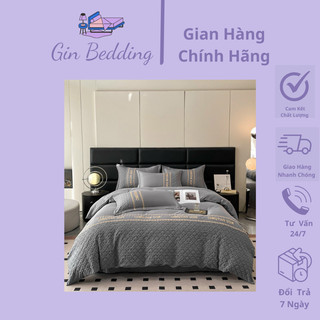 Bộ Chăn Ga Gối Dior Tạo Hình Dập Vân Nổi LV Cao Cấp