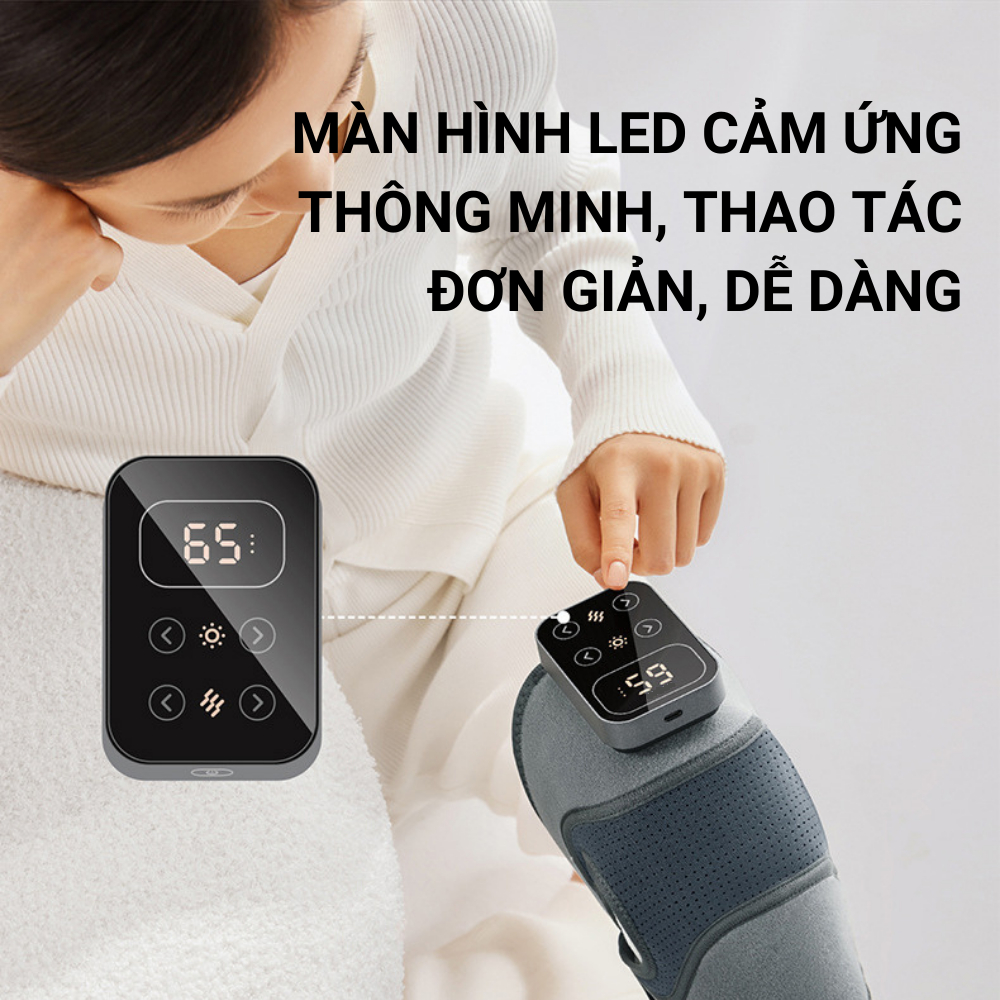Máy massage đầu gối K9 Lite, massage rung chườm ấm hồng ngoại giúp giảm đau, bảo vệ sức khỏe
