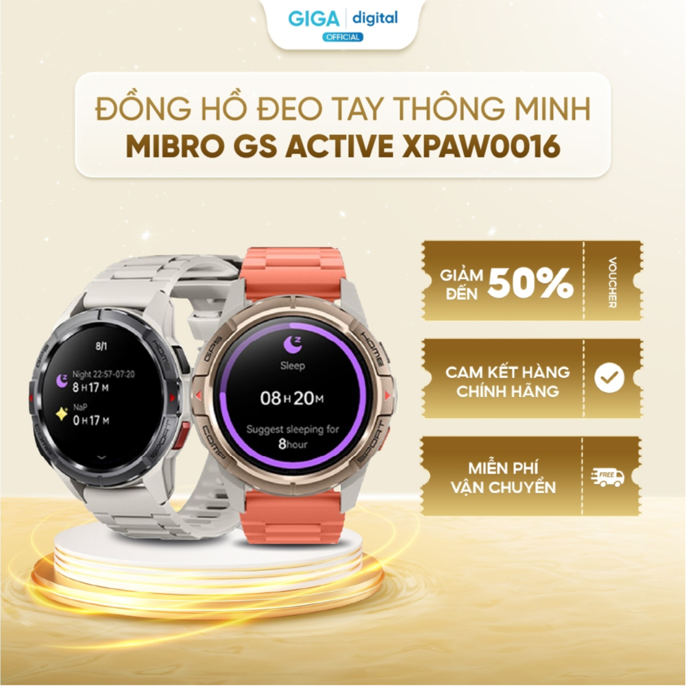 Đồng hồ đeo tay thông minh Mibro GS Active XPAW0016 - Màn hình Amoled 1.3 inch - BH 12 Tháng