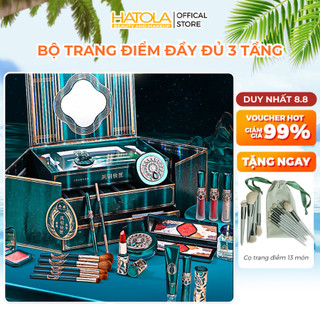 Bộ trang điểm đầy đủ 3 tầng, Quà tặng bạn gái, Set makeup huyền bí, Quà tặng sinh nhật, có nước hoa, bộ cọ, Set Son