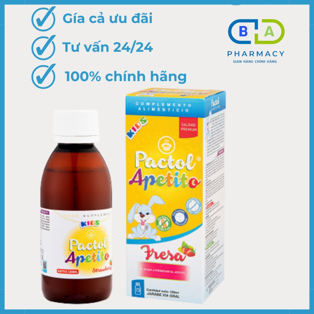 [MUA 3 TẶNG 1] Siro Ăn Ngon PACTOL KIDS PEPTIT 150ml giúp bé ăn ngon miệng, tăng đề kháng | JAPA KIDS