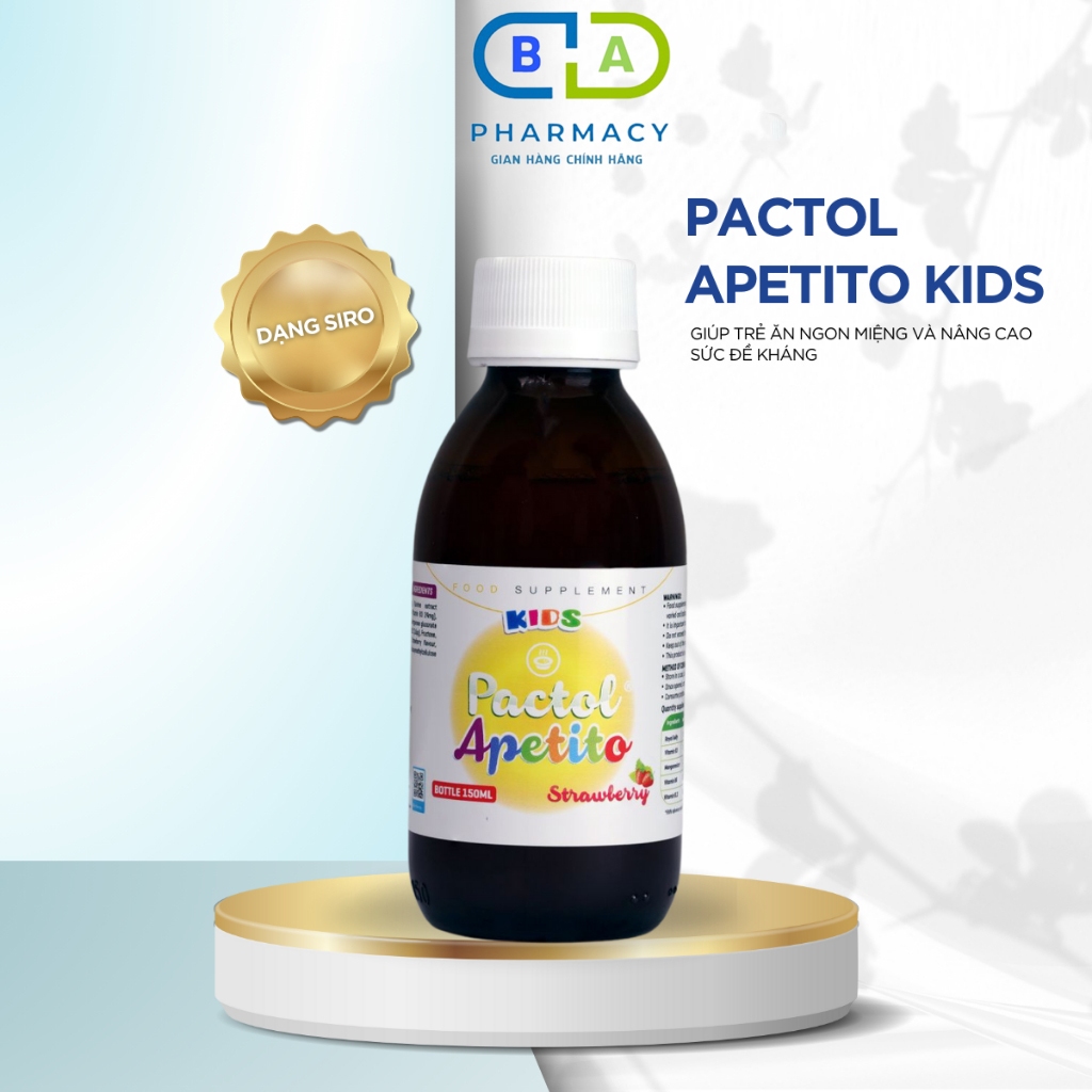 [MUA 3 TẶNG 1] Siro Ăn Ngon PACTOL KIDS PEPTIT 150ml giúp bé ăn ngon miệng, tăng đề kháng | JAPA KIDS