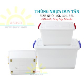Thùng Nhựa Đựng Đồ Duy Tân 15L, 30L, 55L Có Bánh Xe, Cứng Cáp, Gọn Đẹp