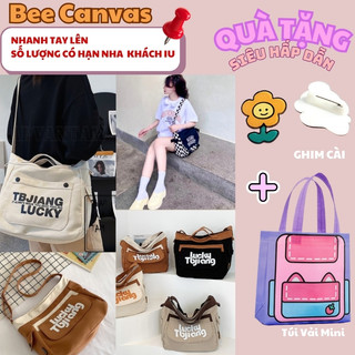 Túi đeo chéo, đeo vai nam nữ đi chơi đi học, form to đựng Laptop vải canvas giá rẻ thời trang Bee Canvas