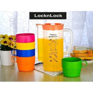 Bộ 5 ly có quai và bình nước rainbow lock&lock 5p hpp514s5