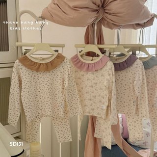 Bộ Dài Tay Cho Bé Gái Thanh Hằng Baby, Bộ Quần Áo Hoa Nhí Cho Bé Gái Thanh Cho Bé Gái Từ 11kg - 28kg