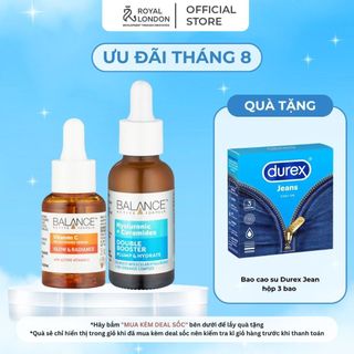 Combo serum sáng da, dưỡng ẩm Balance Vitamin C Brightening 30ml và Hyaluronic Acid + 3% Ceramides 30ml
