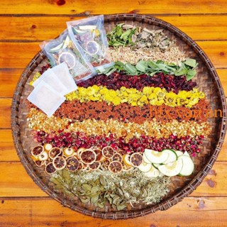 combo 10 trà gạo lứt, đậu đen rang mix thảo mộc g.i.ả.m c.â.n ( túi lọc )