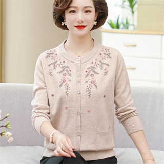 Áo khoác len cardigan trung niên nữ tặng bà tặng mẹ, áo len trung tuổi khoác nhẹ thu đông, áo khoác len trung niên nữ