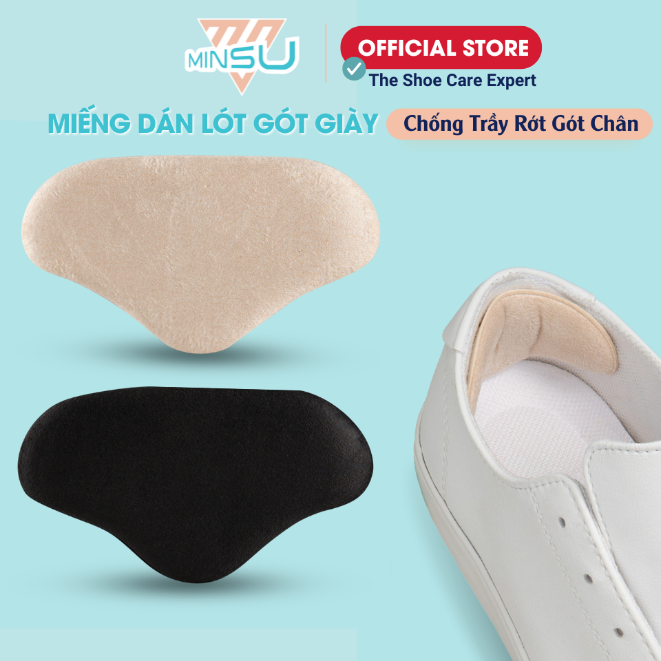 Miếng Lót Đệm Gót Giày Cao Cấp MINSU M5546 Bảo Vệ Êm Chân, Chống Trầy Thốn Gót, Chống Rộng, Rớt Gót Cho Mọi Loại Giày