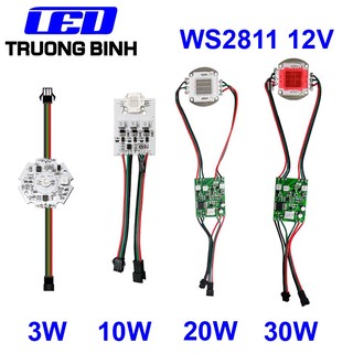HẠT LED FULL MÀU ĐÈN PHA CÔNG SUẤT LỚN ĐỘ SÁNG CAO WS2811 12V 3W 10W 20W 30W CHO XE Ô TÔ XE MÁY
