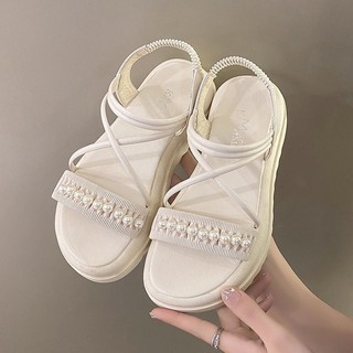 Giày sandal nữ học sinh quai chun co giãn đế bánh mì êm chân hàng QC full box mã 308