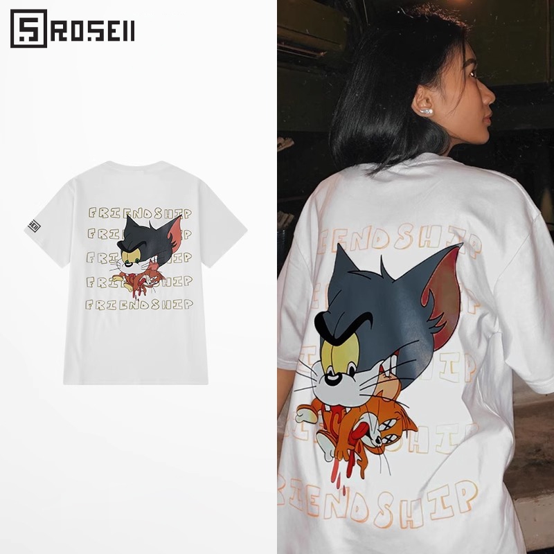 Áo thun local brand ROSELL unisex in hinh Tom and Jerry