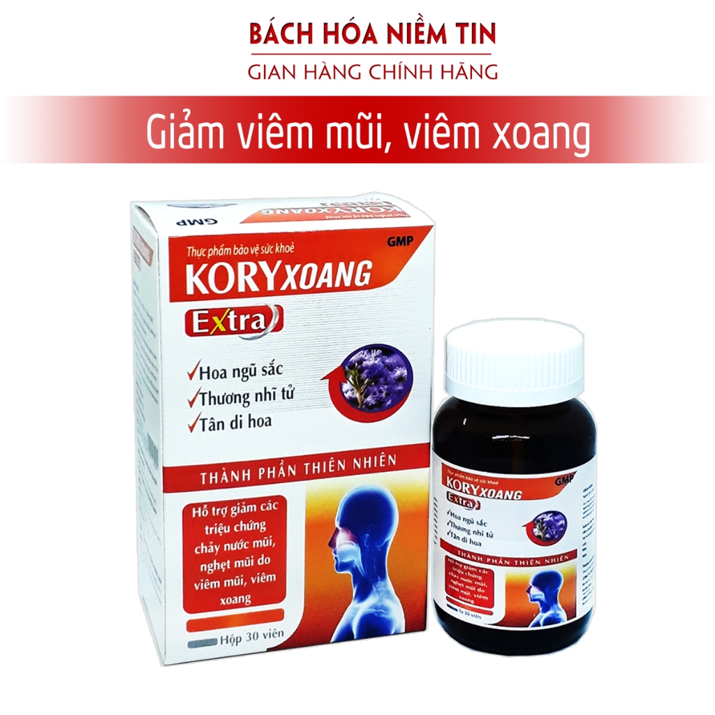 Viên Kory Xoang Extra Giảm Viêm Xoang Cấp và Mãn Tính - Thành Phần   Thảo Dược Oan Toàn Và Hiệu Qủa - Hộp 30 Viên