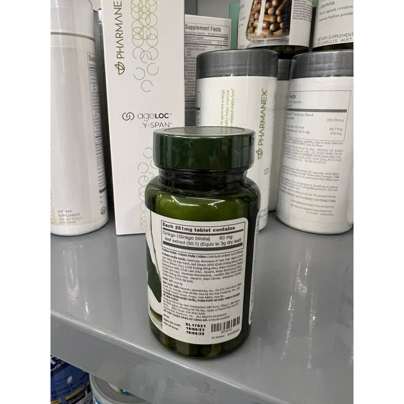 Thực Phẩm Bảo Vệ Sức Khỏe Nuskin BioGinkgo 27/7 Tăng Cường Trí Nhớ Cho Não - Hộp 60 viên