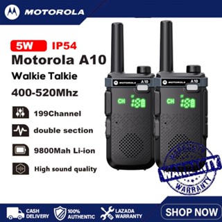 Bộ 2 Bộ đàm Motorola A10 Bộ đàm UHF(400-520MHz) 10W Mini Walkie Talkie 199 Channel 9800Mah Khoảng cách giao tiếp 8km