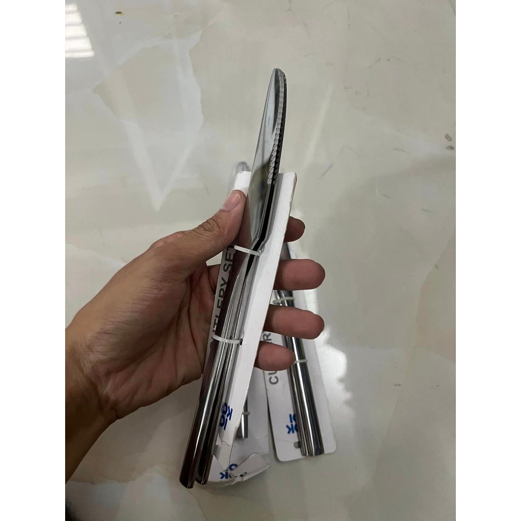 Set 2 dao inox ăn beefsteak, dụng cụ cắt thịt bò beefsteak cho bàn ăn gia đình, nhà hàng, khách sạn