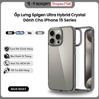 Ốp lưng spigen ultra hybrid crystal dành cho iphone 15 pro/ 15 pro max