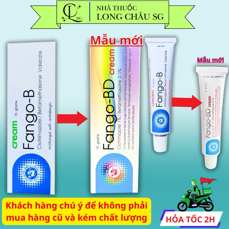Kem Bôi Lang Ben Fango-B Thái Lan, Trị Hắc Lào, Nấm Da, Mẩn Đỏ, Ngứa, Tái Tạo Da (15gr) - chuẩn thái