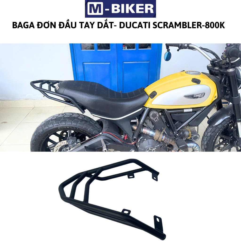 [CHÍNH HÃNG]_ Baga ducati, Baga đơn ducati, baga đơn có tay nắm ducati scrambler 400-800, mbiker
